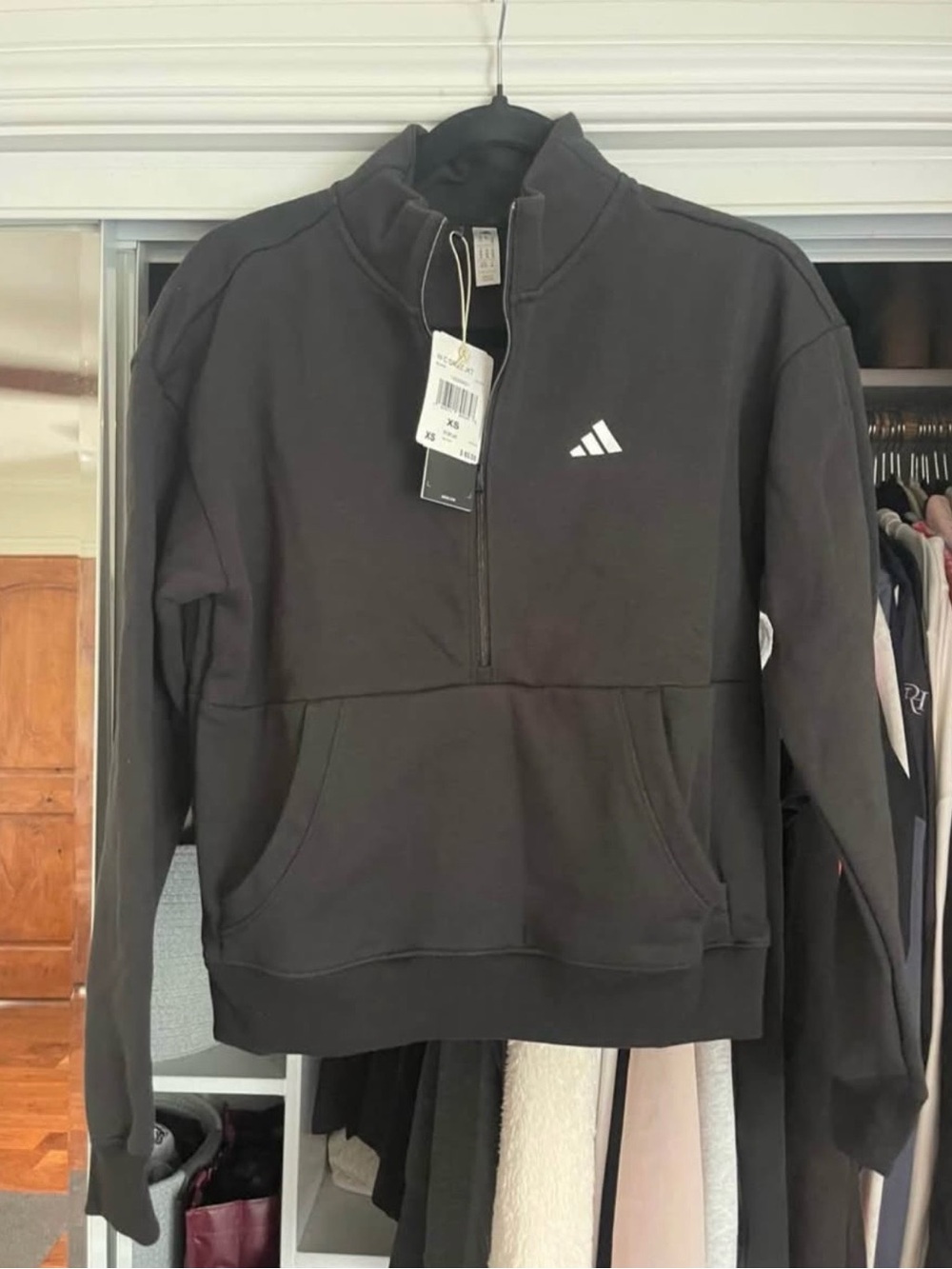 adidas Black Quarter-Zip Pullover Hoodie